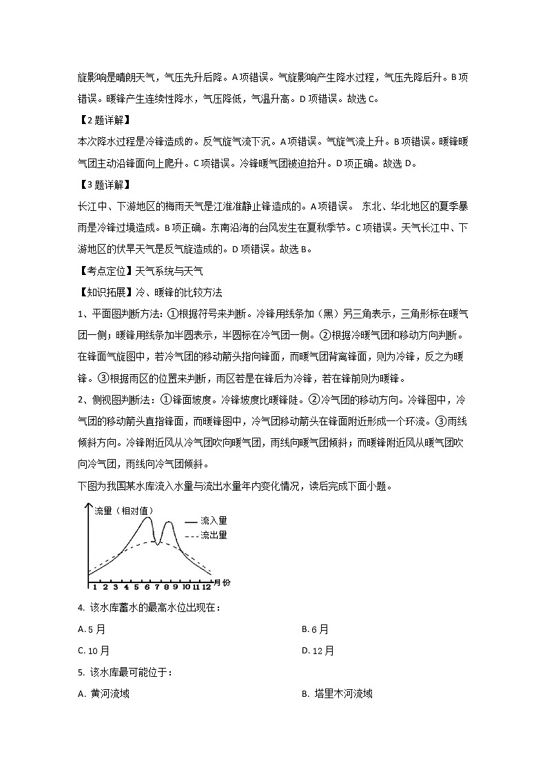 西藏拉萨北京实验中学2019届高三上学期月考地理试题02