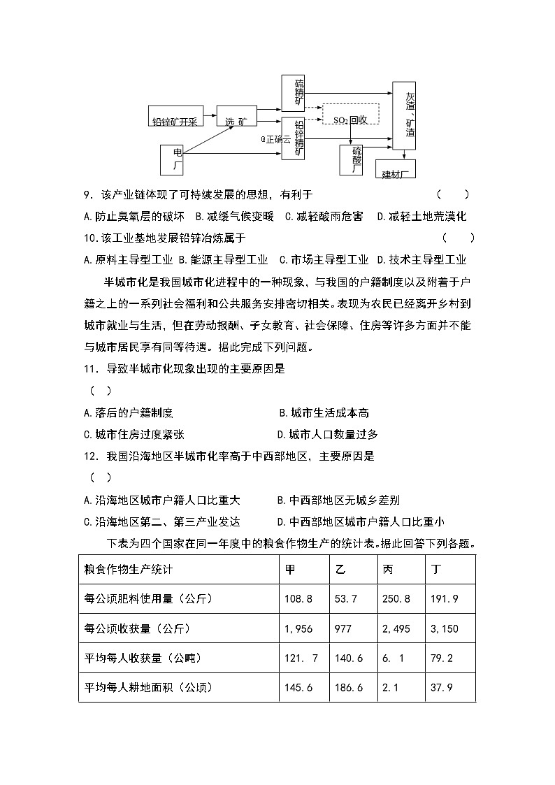 吉林省桦甸市第八中学2020届高三上学期第三次月考地理试卷03