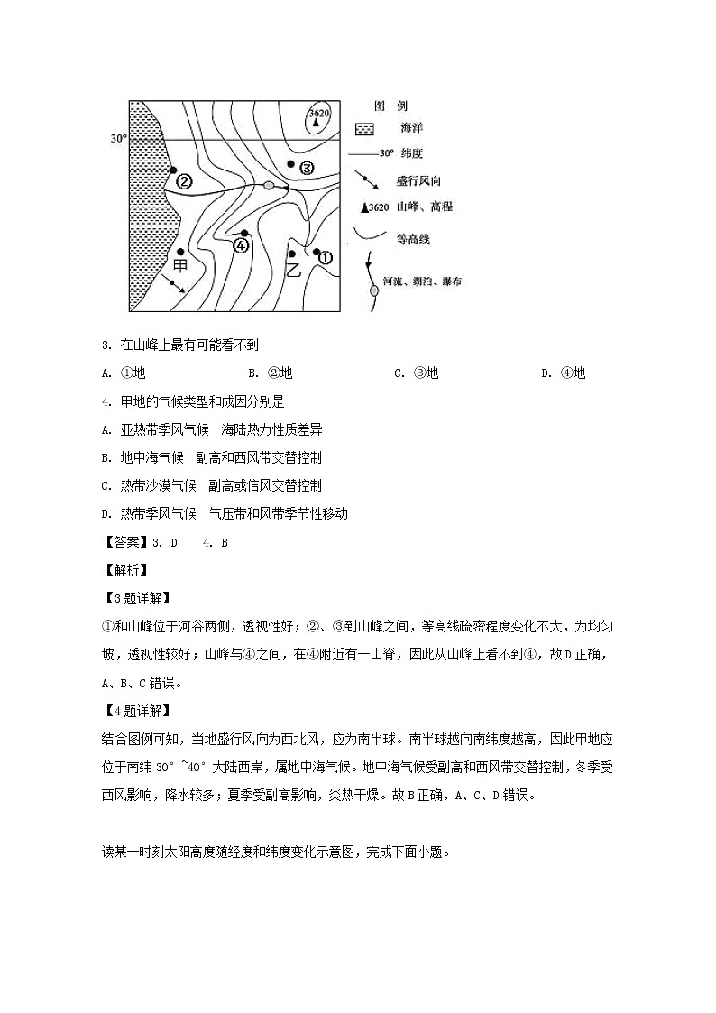 江苏省淮安市涟水中学2020届高三上学期第一次月考地理试题02