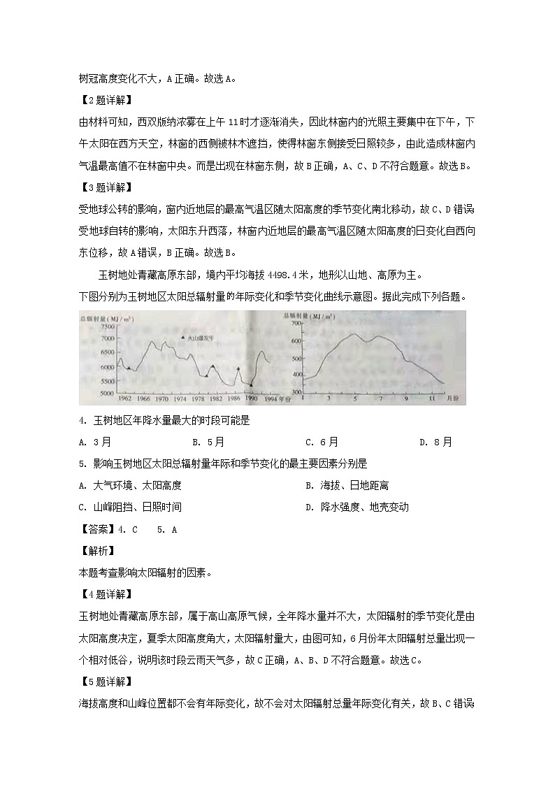 江西省上高县第二中学2020届高三上学期第三次月考地理试题02