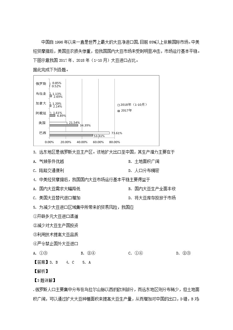 安徽省六安市霍邱一中2020届高三上学期月考地理试题02