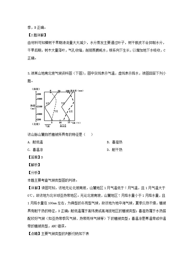 福建省平潭县新世纪学校2020届高三上学期第一次月考地理试题02