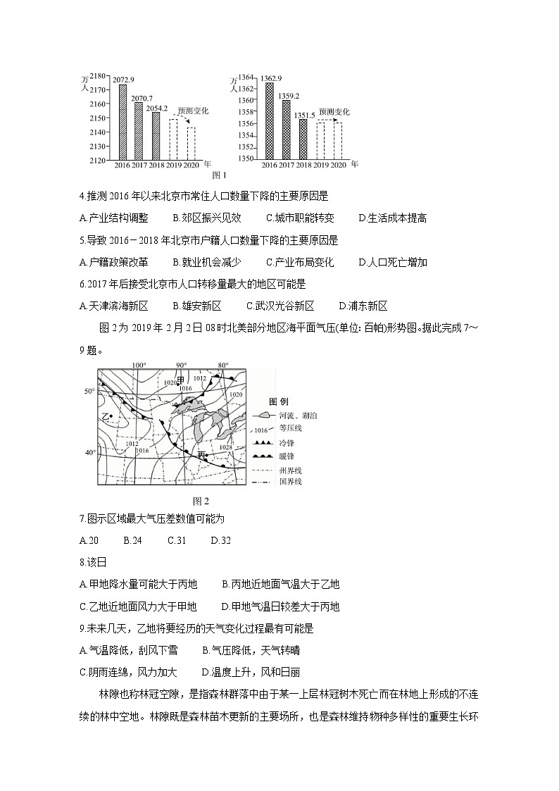 2020届百校联考高考百日冲刺金卷全国Ⅰ卷  地理（二）02