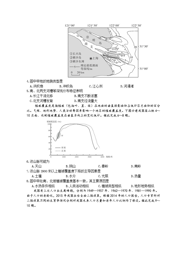 山东省2020届高三新高考三轮冲刺地理试题02