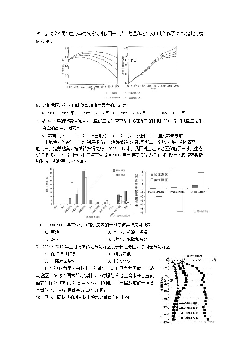 山东2020届高三招生模拟考试地理试卷第2页