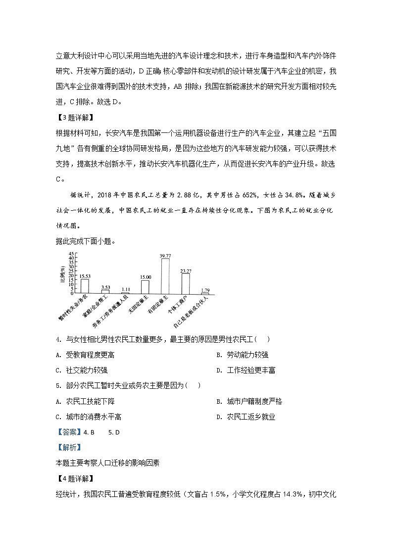 山东省章丘市第四中学2020届高三3月份模拟地理试题02