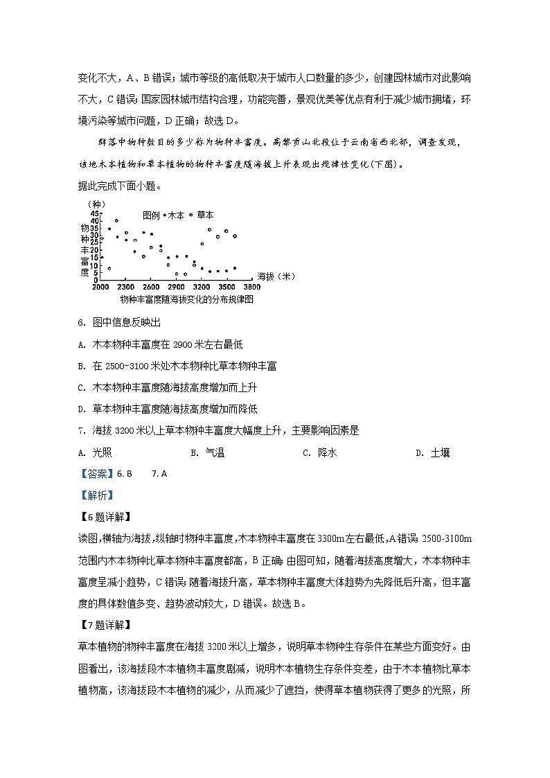 山东省潍坊部分县市学校2020届高三3月联合新高考模拟监测地理试题03