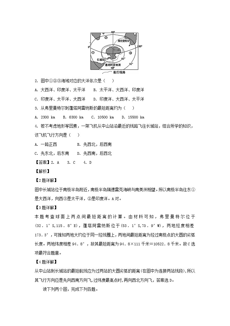 【地理】四川省攀枝花市第十二中学2019届高三上学期第一次月考（解析版）第2页