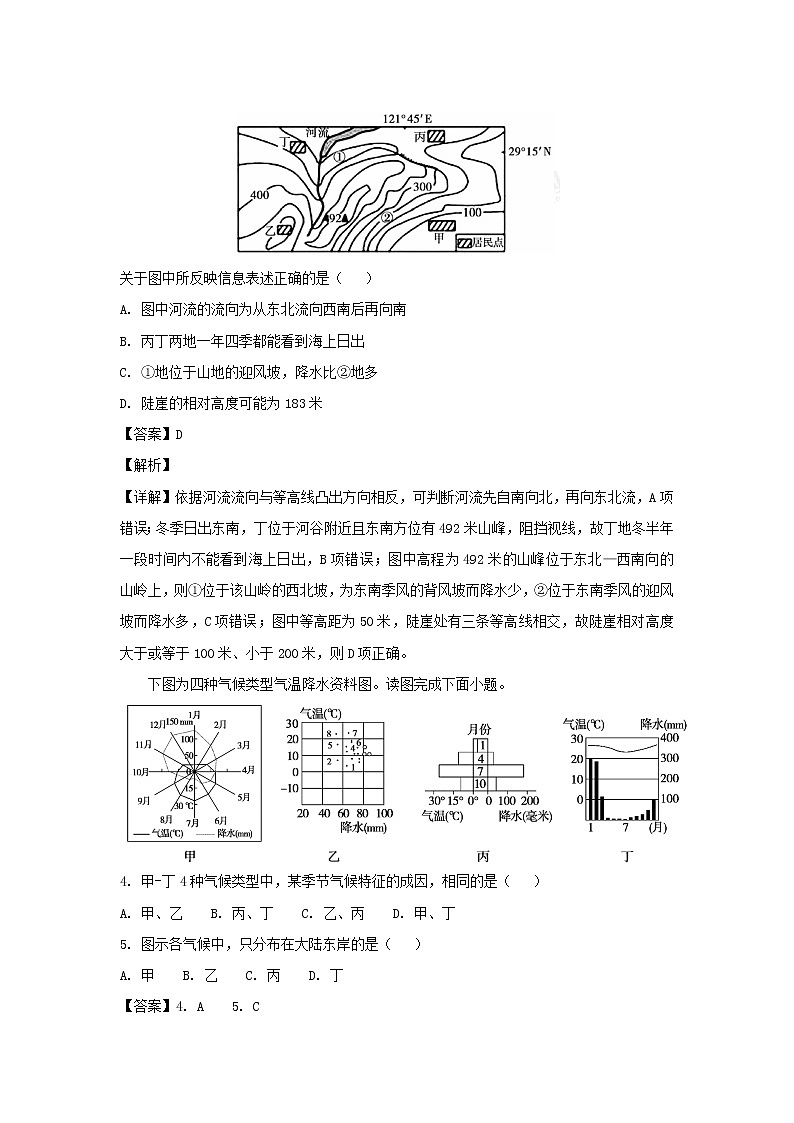 【地理】四川省雅安中学2019届高三上学期开学考试（9月月考）（解析版）第2页