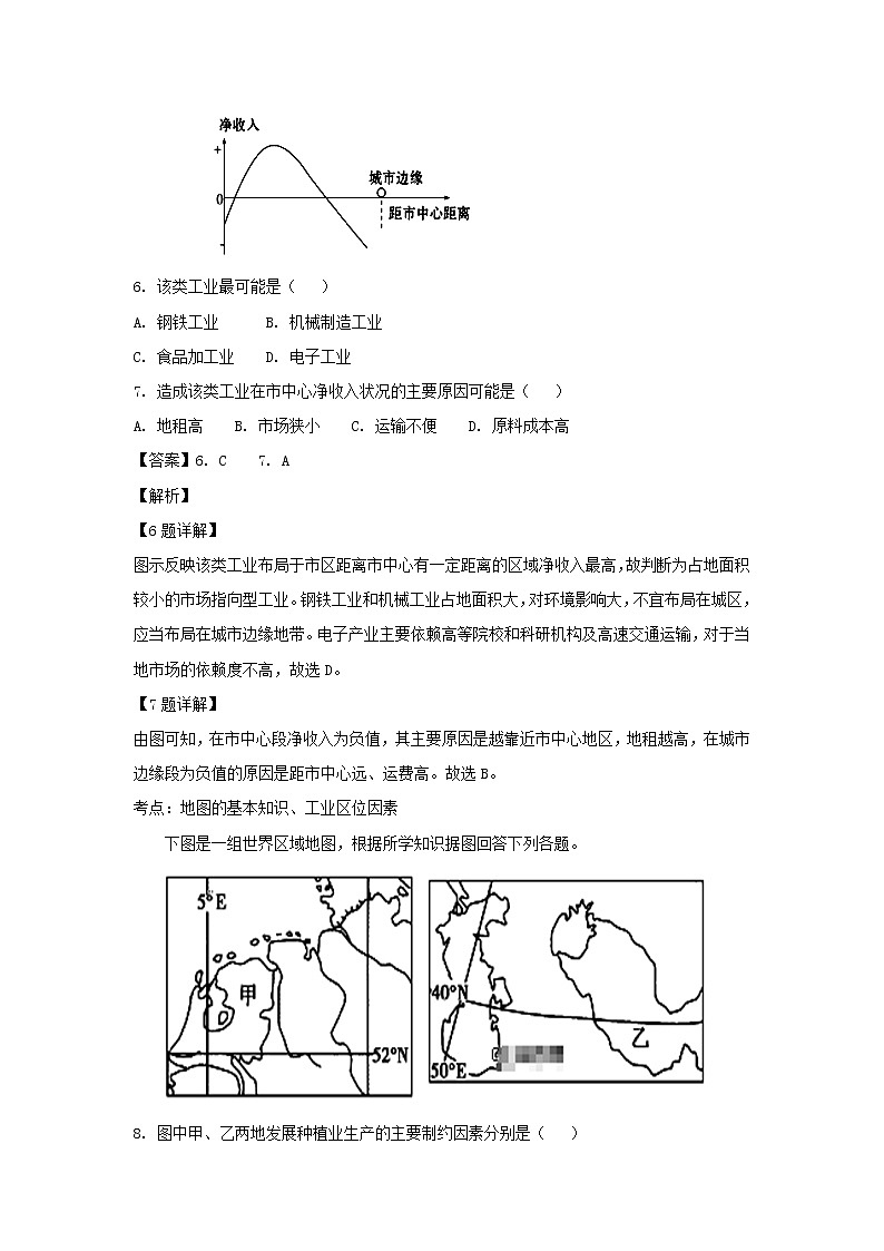 【地理】新疆兵团第二师华山中学2019届高三上学期第二次月考（解析版）第3页
