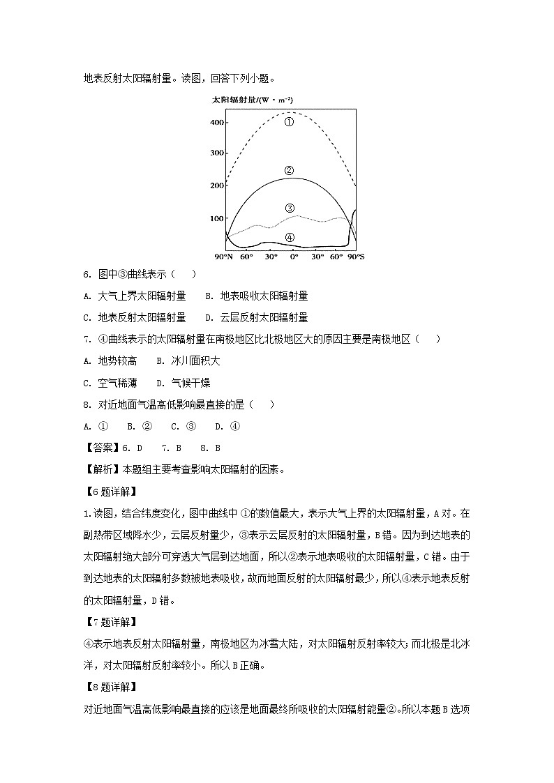 【地理】新疆乌鲁木齐市第一中学2019届高三上学期第一次月考（解析版）第3页