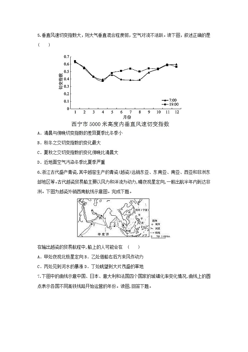 【地理】云南省楚雄州大姚县实验中学2019届高三上学期10月月考第2页