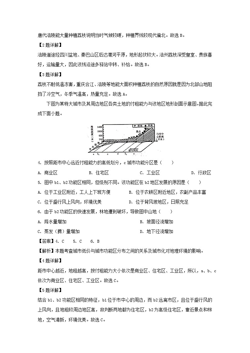 【地理】云南师大附中2019届高三适应性月考卷（八）（解析版）02