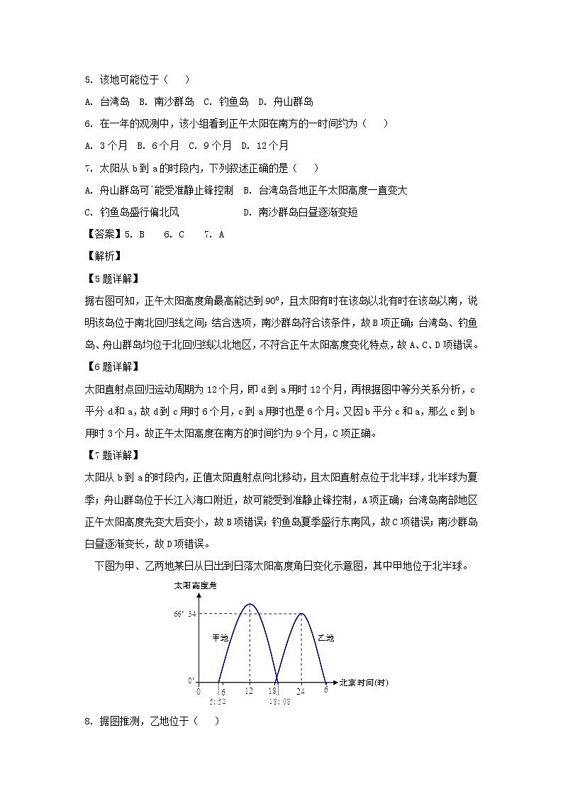 【地理】山东省济宁市2019届高三下学期联合考试（解析版）03