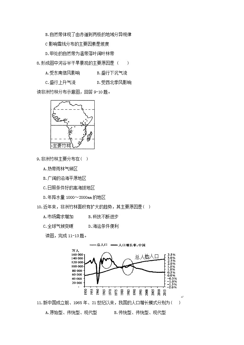 【地理】山东省临沂市蒙阴县实验中学2019届高三上学期第二次月考（12月）第3页