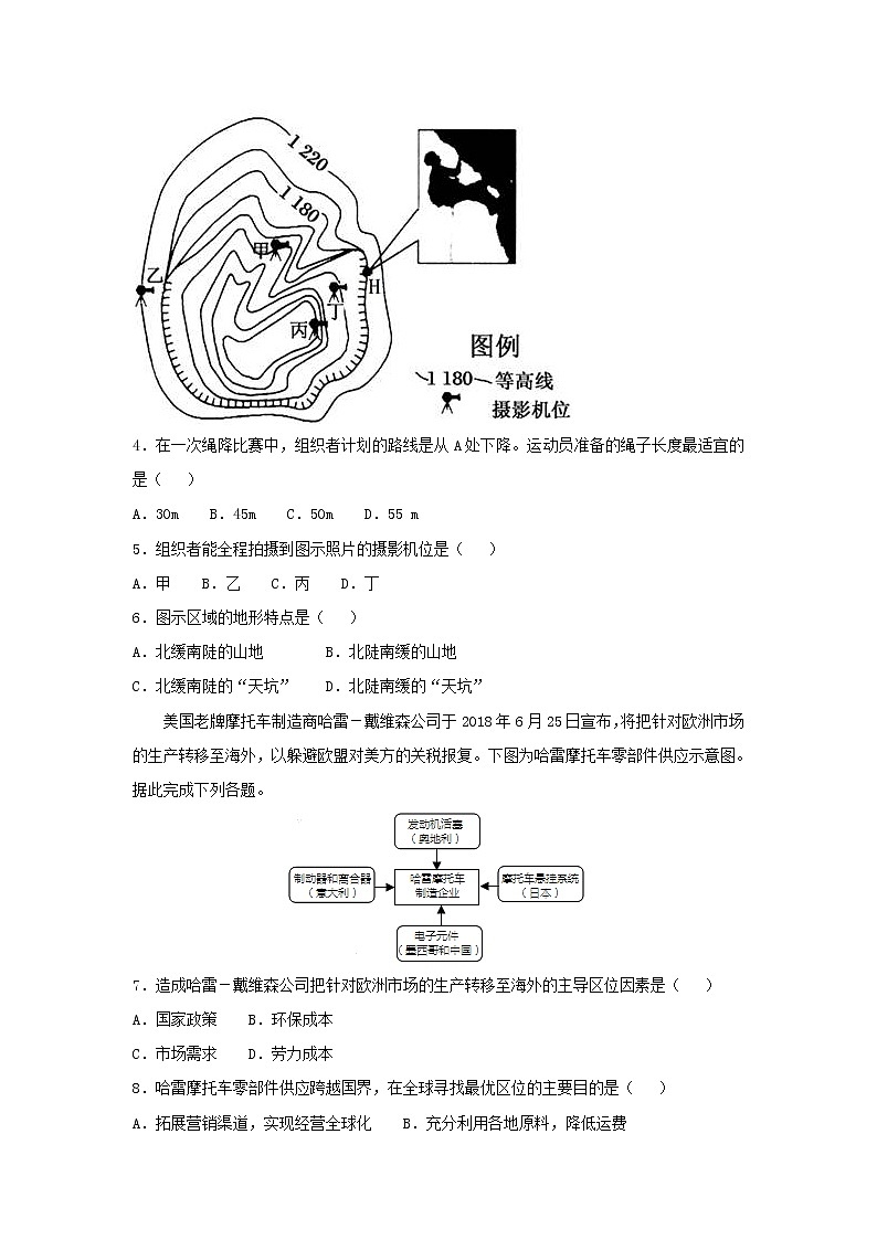 【地理】山东省招远一中2019届高三上学期第二次月考（解析版）第2页