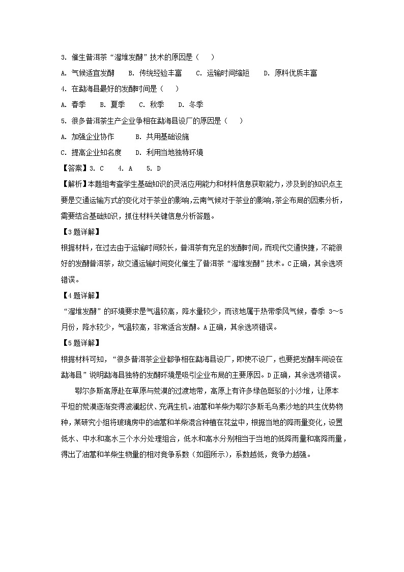 【地理】江西省宜丰中学2019届高三上学期第四次月考（解析版） 试卷02