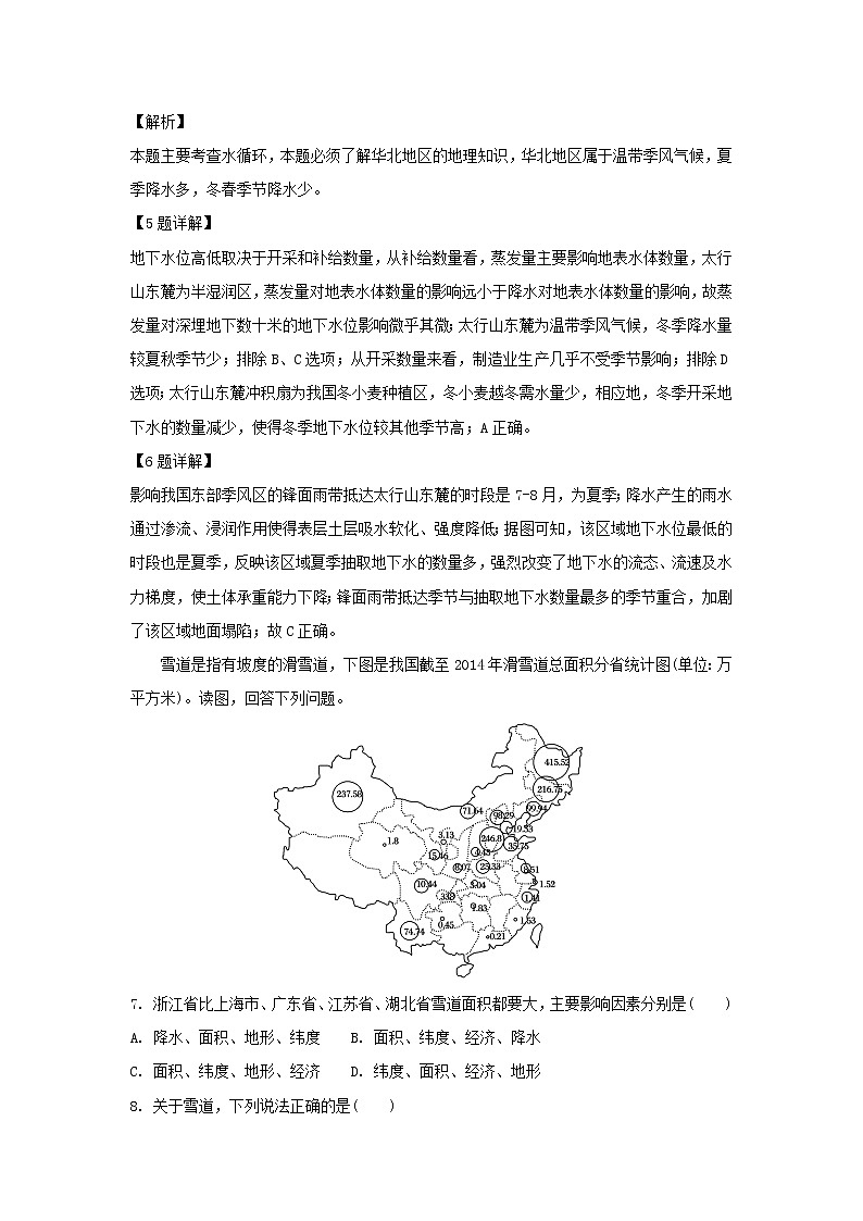 【地理】湖南省醴陵市第二中学2019届高三上学期第一次月考（解析版） 试卷03