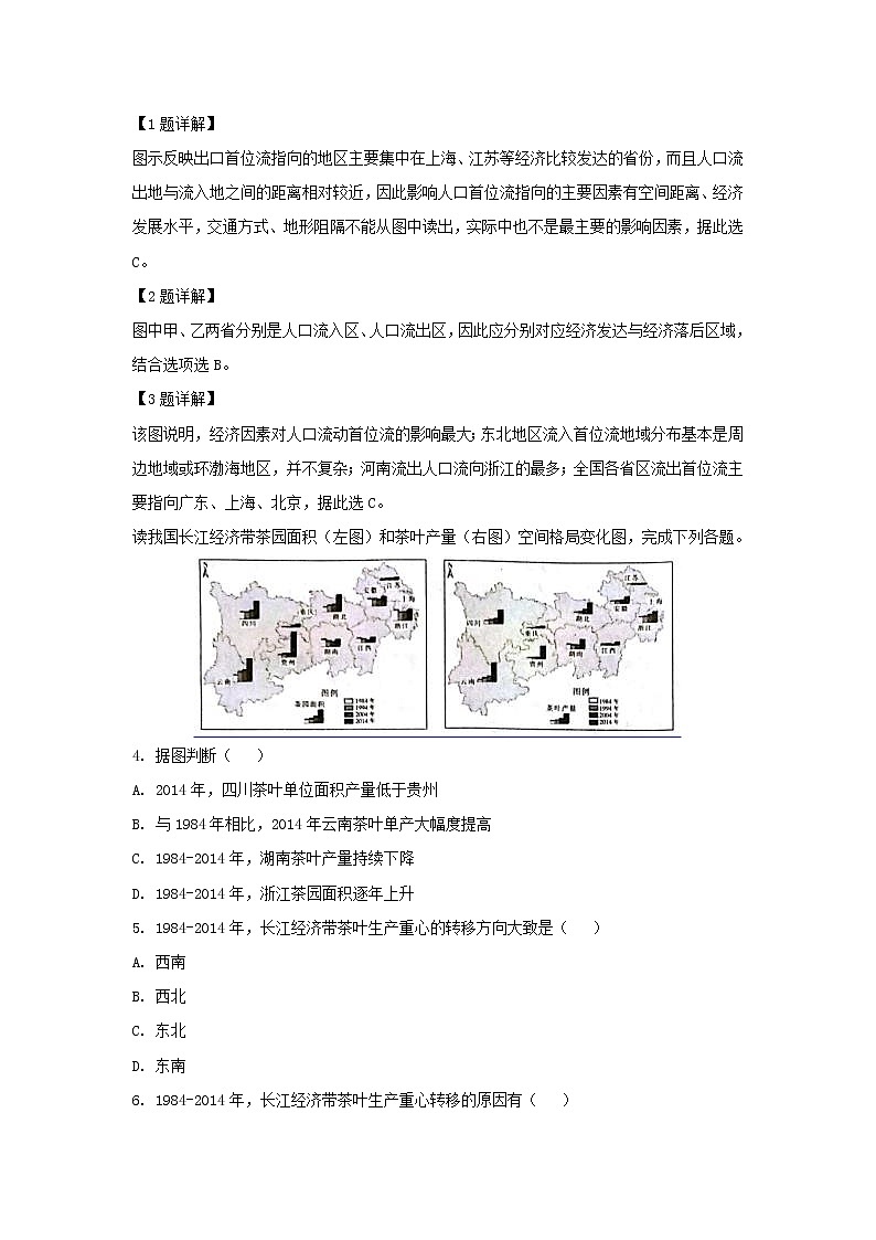 【地理】湖南省邵阳市2019届高三10月大联考（解析版） 试卷02