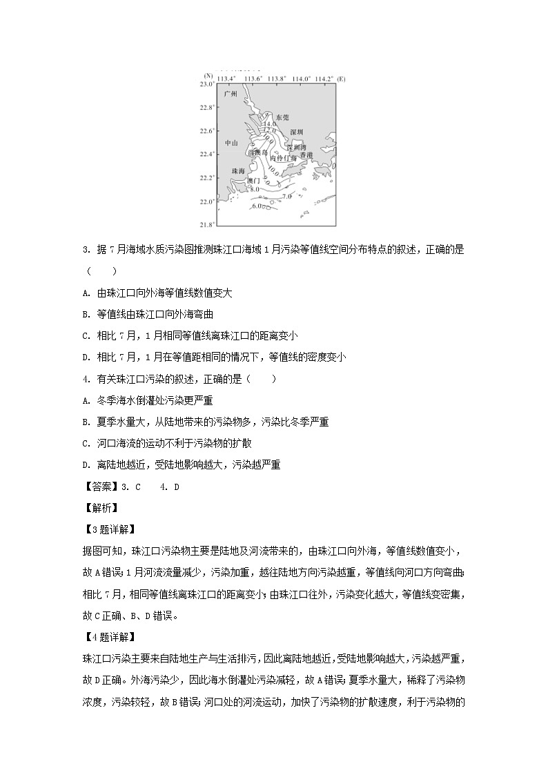 【地理】湖南省长沙一中、雅礼中学、长郡中学、师大附中2019届高三5月份联考（解析版） 试卷02