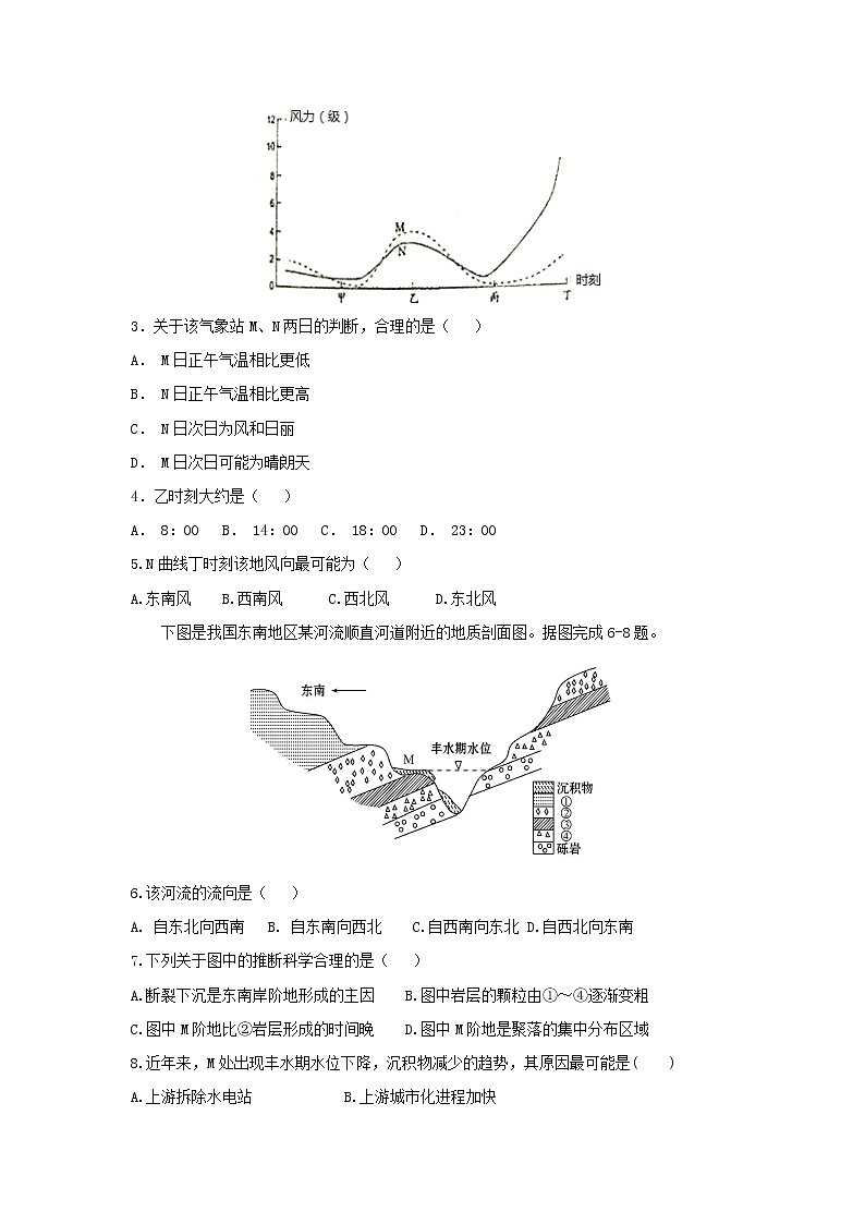 【地理】江西省高安中学2019届高三上学期第四次月考 试卷02