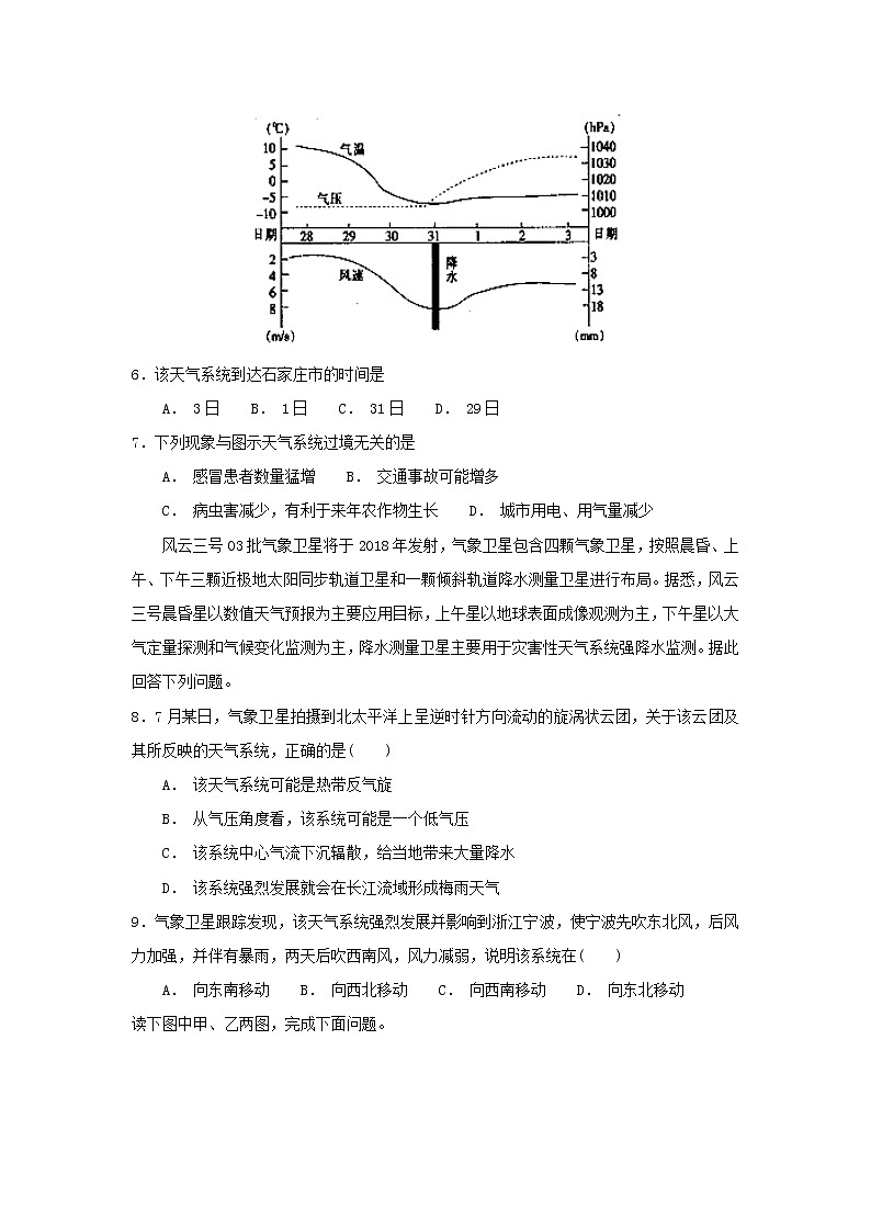 【地理】江西省吉安市吉水中学2019届高三8月月考 试卷02