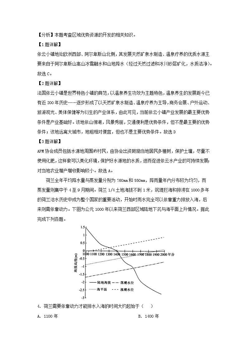 【地理】江西省名校（临川一中、南昌二中）2019届高三5月联合考（解析版） 试卷02