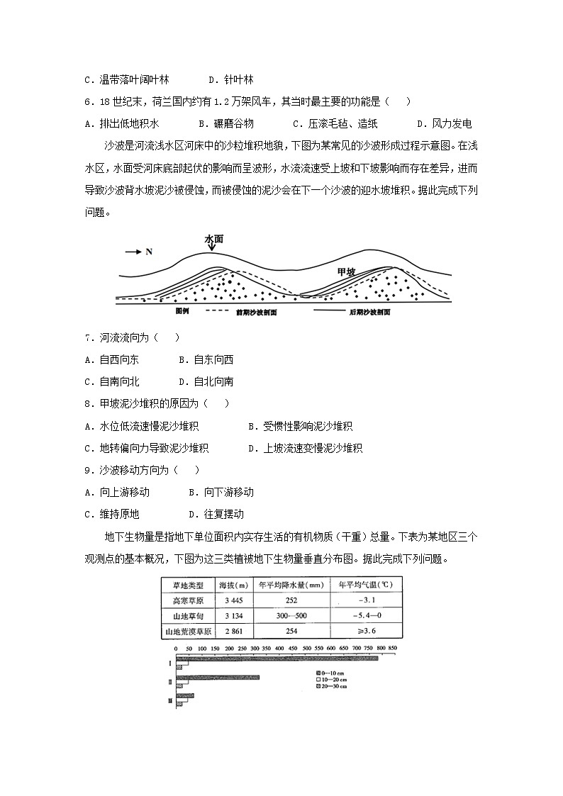 【地理】湖北省荆门市龙泉中学2019届高三年级12月月考（解析版） 试卷02