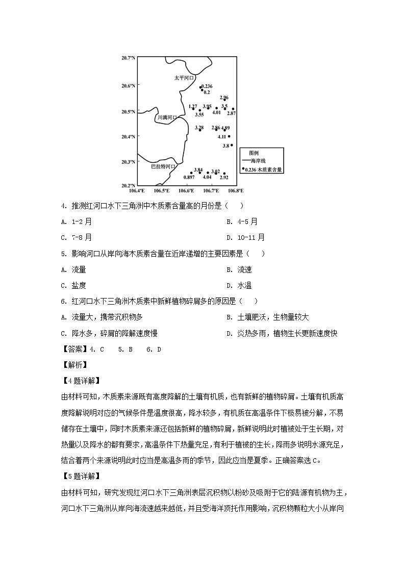 【地理】湖南省衡阳市第八中学2019届高三第12次月考试题（解析版）03