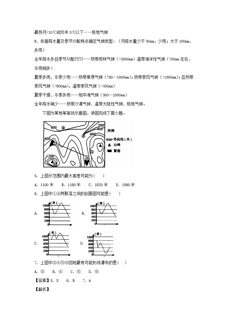 【地理】湖南省衡阳县第四中学2019届高三上学期第一次月考（9月）（解析版） 试卷03