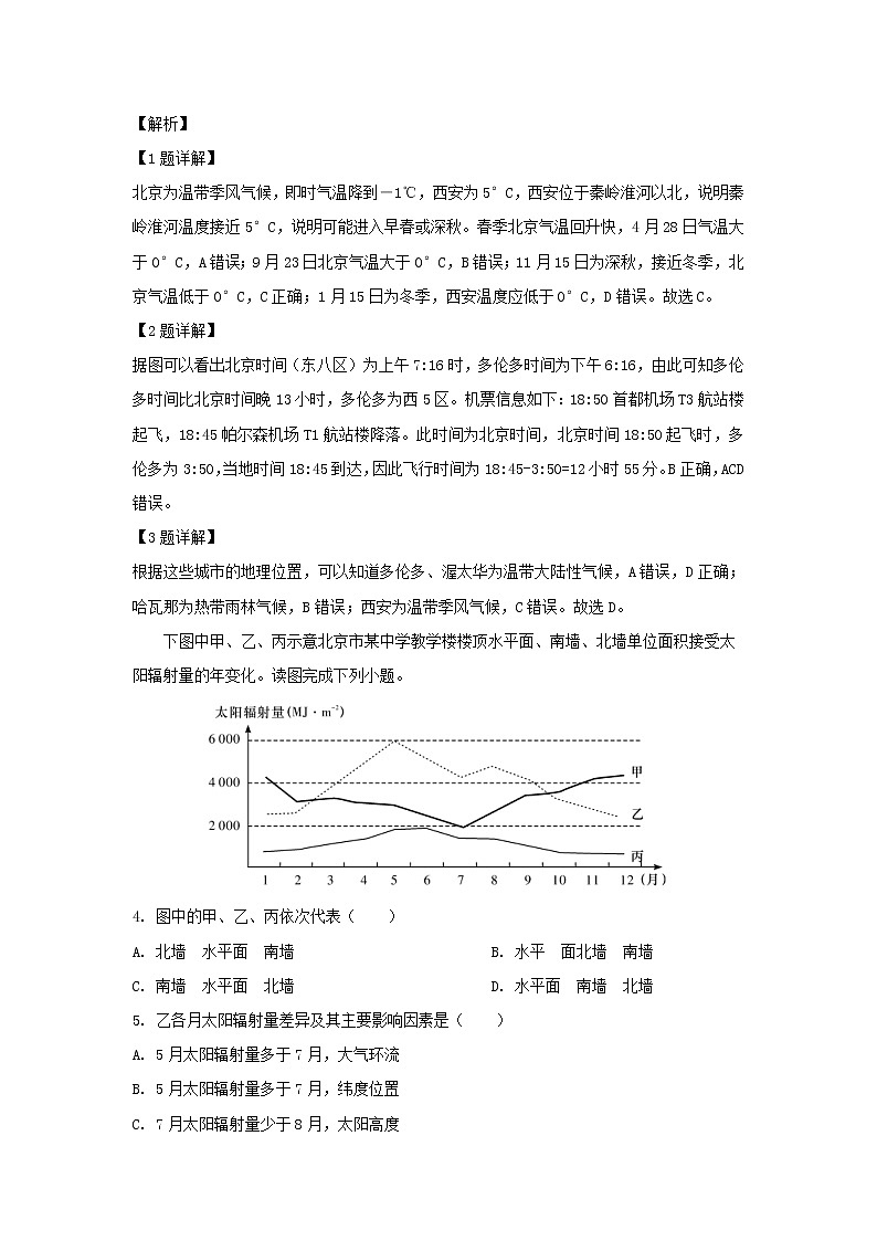 【地理】湖南省湖南师范大学附属中学2019届高三上学期第四次月考（解析版） 试卷02