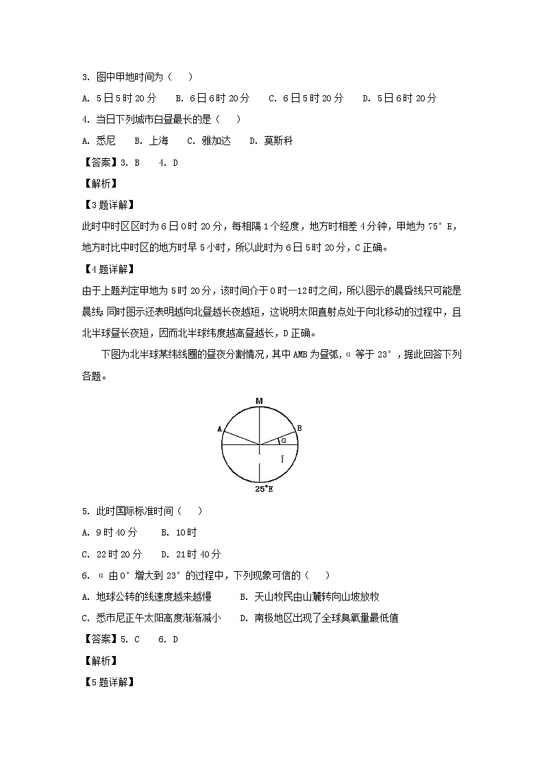 【地理】广西桂林市龙胜中学2019届高三第一次月考（解析版） 试卷02