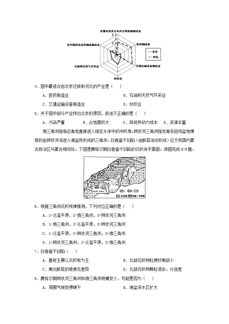 【地理】广西南宁市第三中学2019届高三10月月考（解析版）2 试卷02
