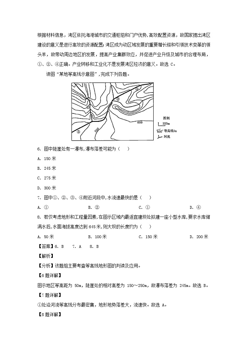 【地理】贵州省贵阳市第一中学2019届高三第七次月考（解析版） 试卷03