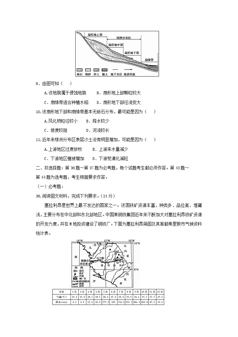 【地理】贵州省遵义市第四教育集团2019届高三第二次联考 试卷03