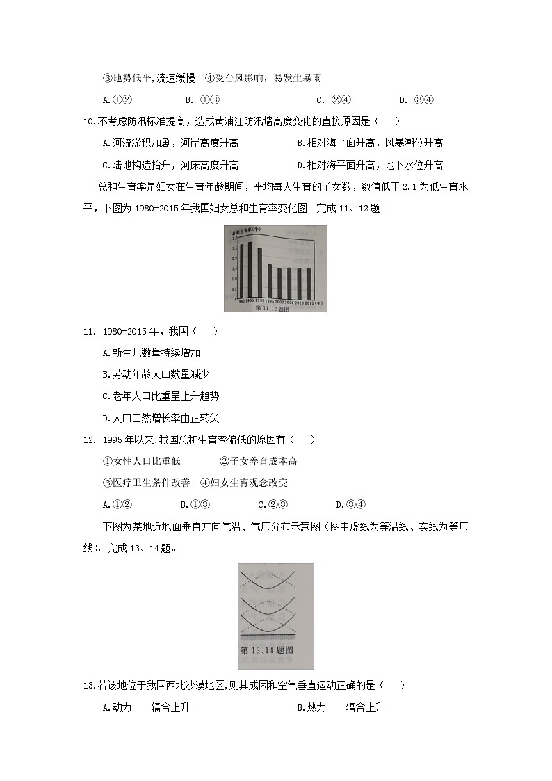 【地理】浙江省2019年4月普通高校招生学考选考试题03