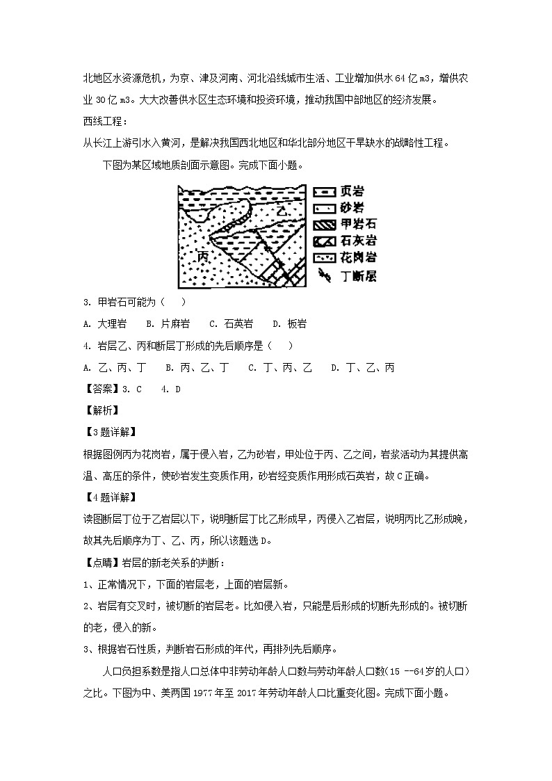 【地理】浙江省台州市2019届高三9月选考科目教学质量评估（解析版） 试卷02