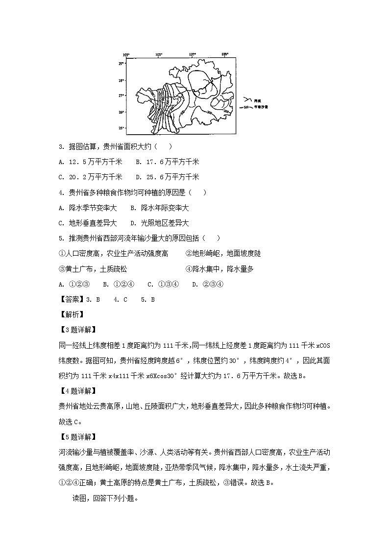【地理】安徽省定远重点中学2019届高三上学期第一次月考（解析版） 试卷02