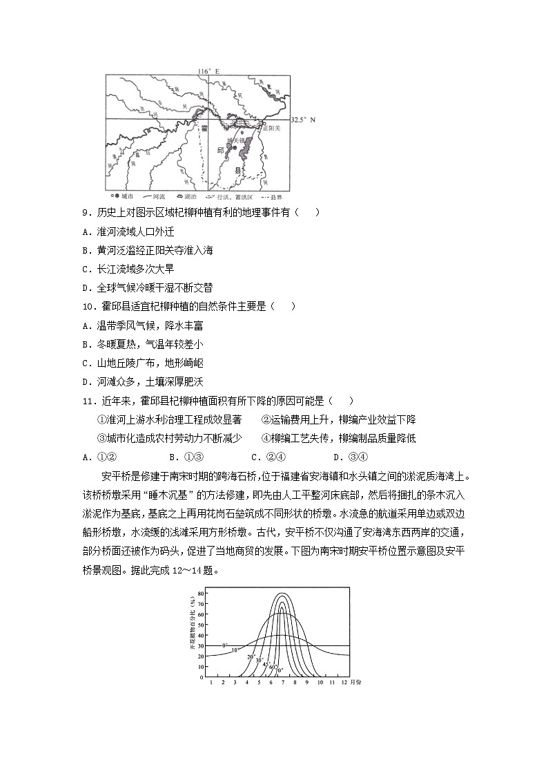【地理】福建省莆田第六中学2019届高三9月月考 试卷03