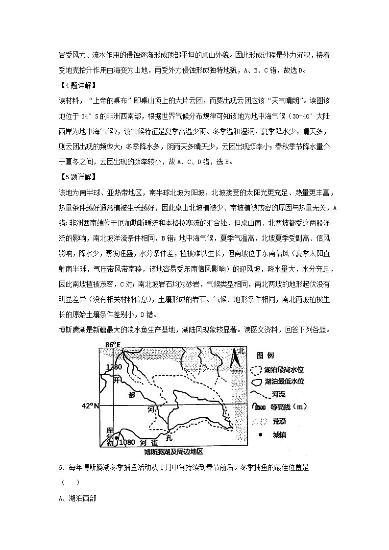 【地理】天津市五县区2019届高三下学期二模试卷（解析版）03