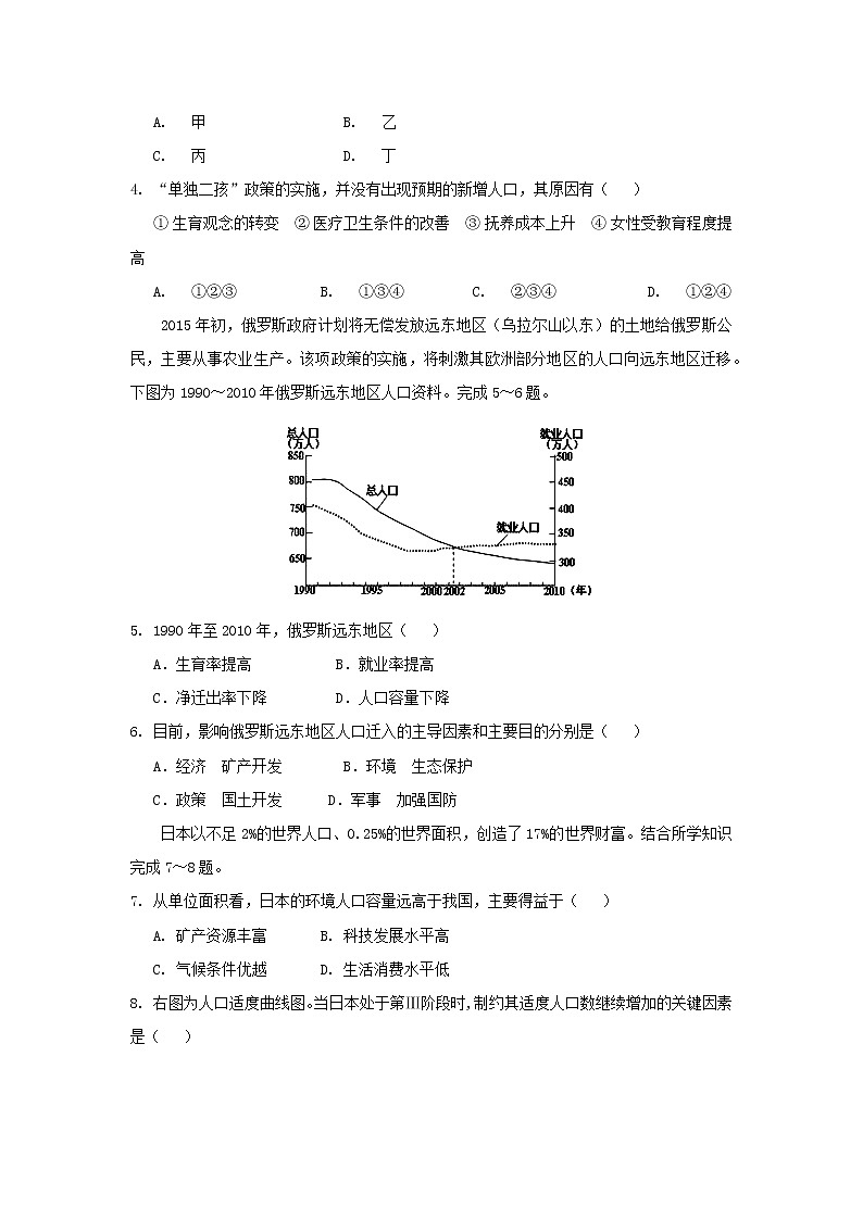 【地理】云南省陆良县第八中学2019届高三上学期县一测试题02