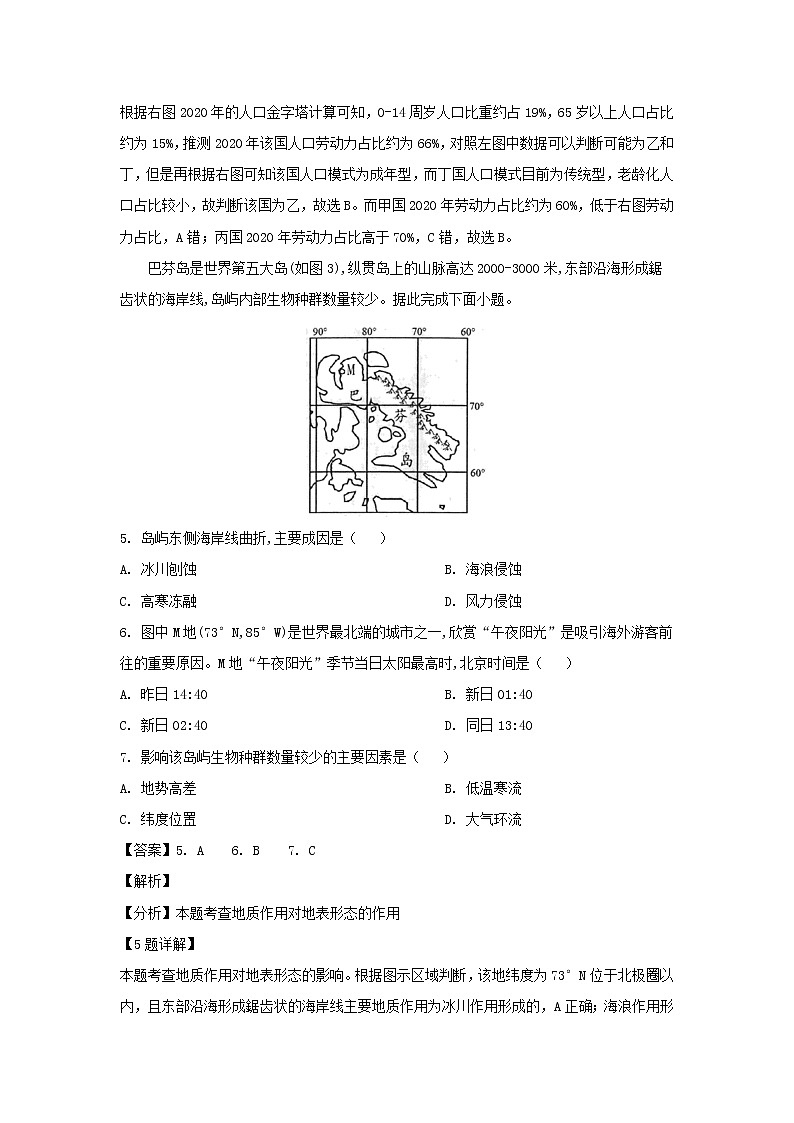 【地理】江西省赣州市2019届高三5月适应性考试（解析版）03