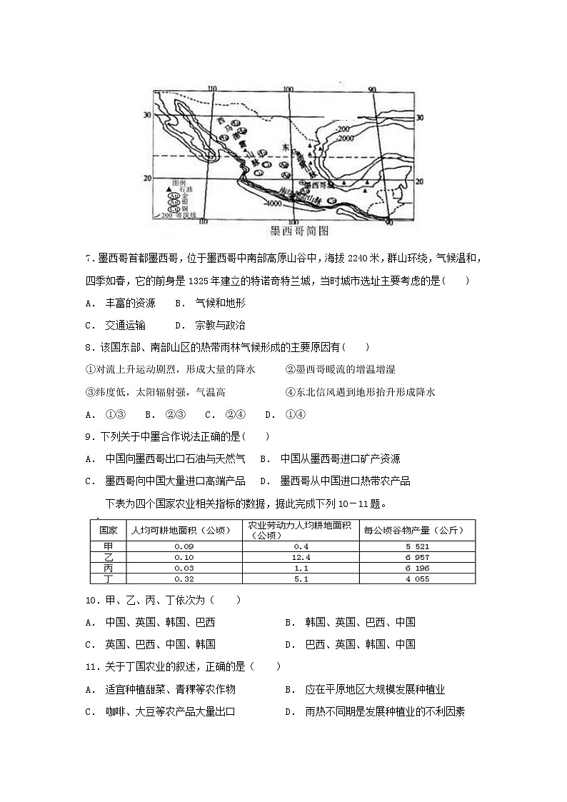 【地理】江西省宜丰中学2019届高三上学期第二次综合磨合测试第3页