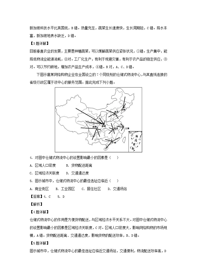 【地理】山东省济宁市2019届高三一摸（解析版） 试卷02