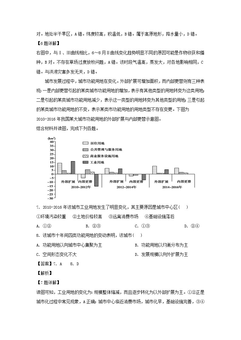 【地理】山东省临沂市第十九中学2019届高三第十次质量调研（解析版） 试卷03