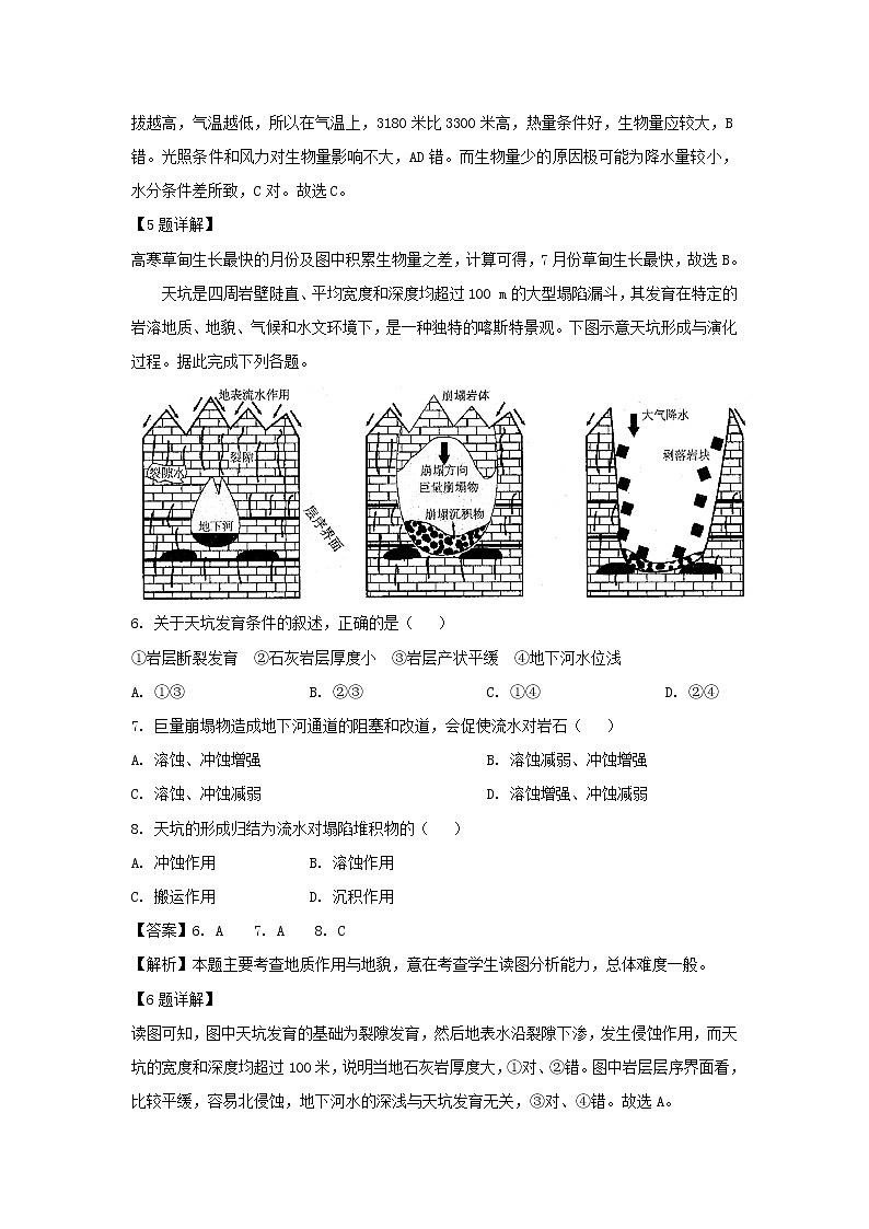 【地理】山东省青岛市2019届高三统一质量检测（解析版）03