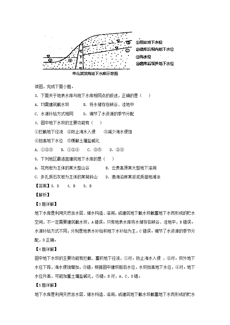 【地理】湖北省宜昌市2019届高三元月调研考试（解析版）02