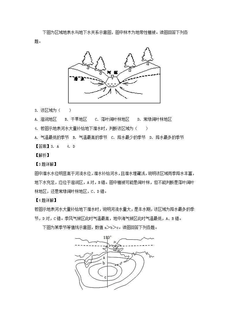 【地理】江苏省南京市盐城市2019届高三第二次调研考试（解析版）第2页