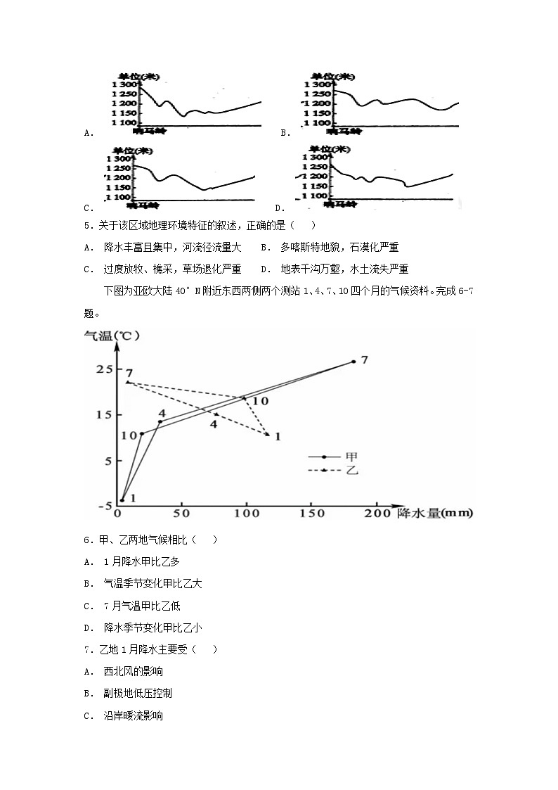 【地理】江苏省前黄高级中学2019届高三上学期学情检测（二）第2页