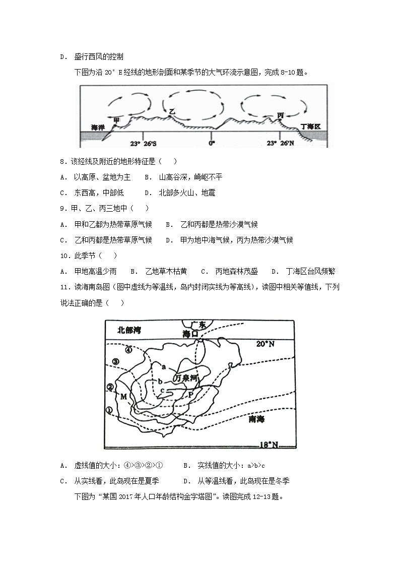 【地理】江苏省前黄高级中学2019届高三上学期学情检测（二）第3页